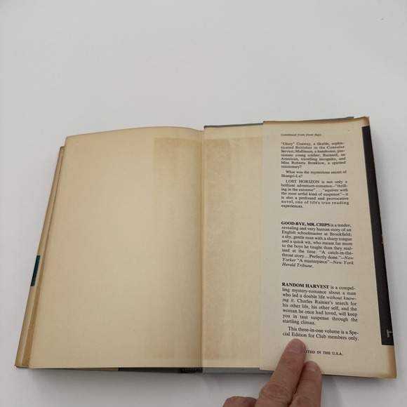 James Hilton Three Famous Novels Lost Horizon Goodbye Mr Chips Random Harvest DJ - Picture 5 of 6